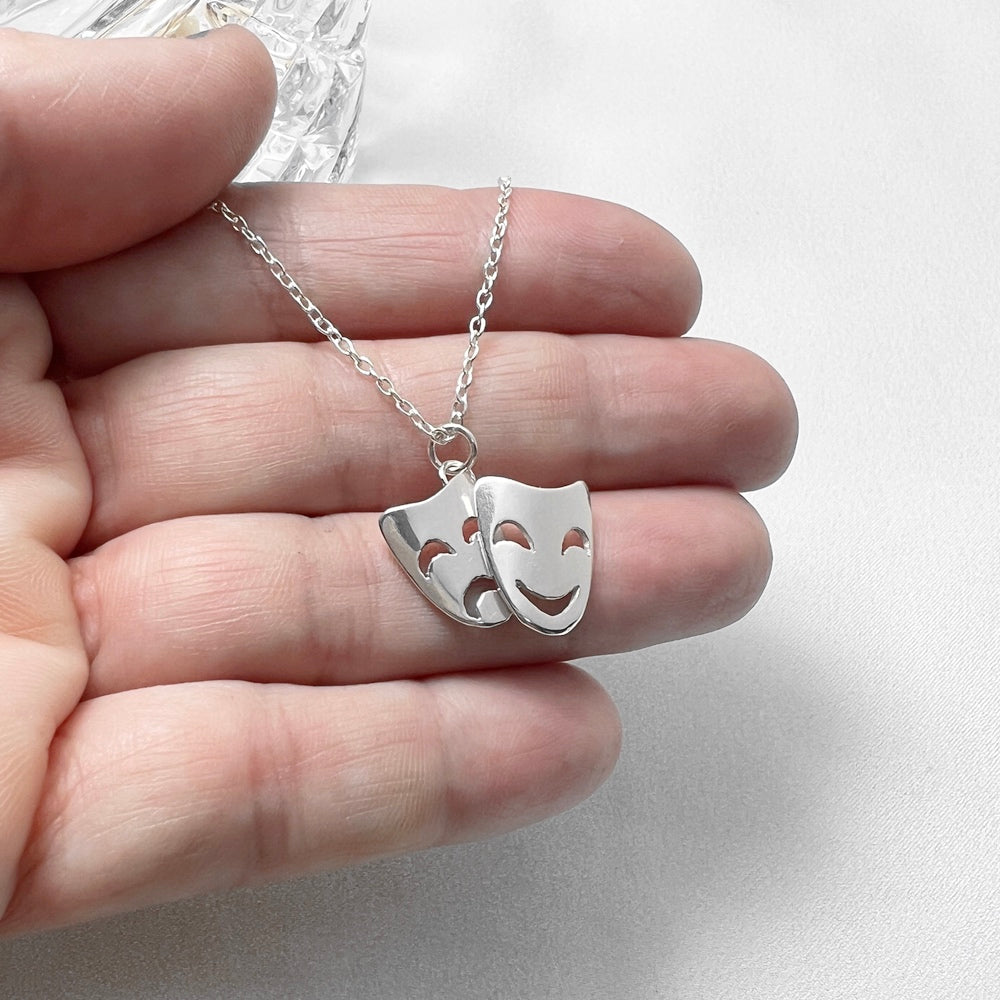 Handmade Sterling Silver Drama Theater Mask Pendant – Lucky Bee
