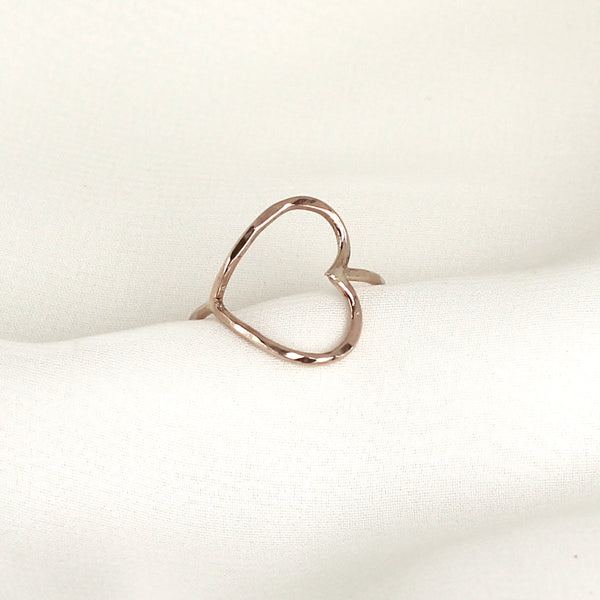 Sideways Open Heart Ring