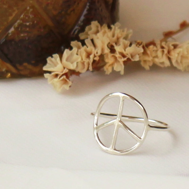 Handmade Sterling Silver Peace Sign Ring