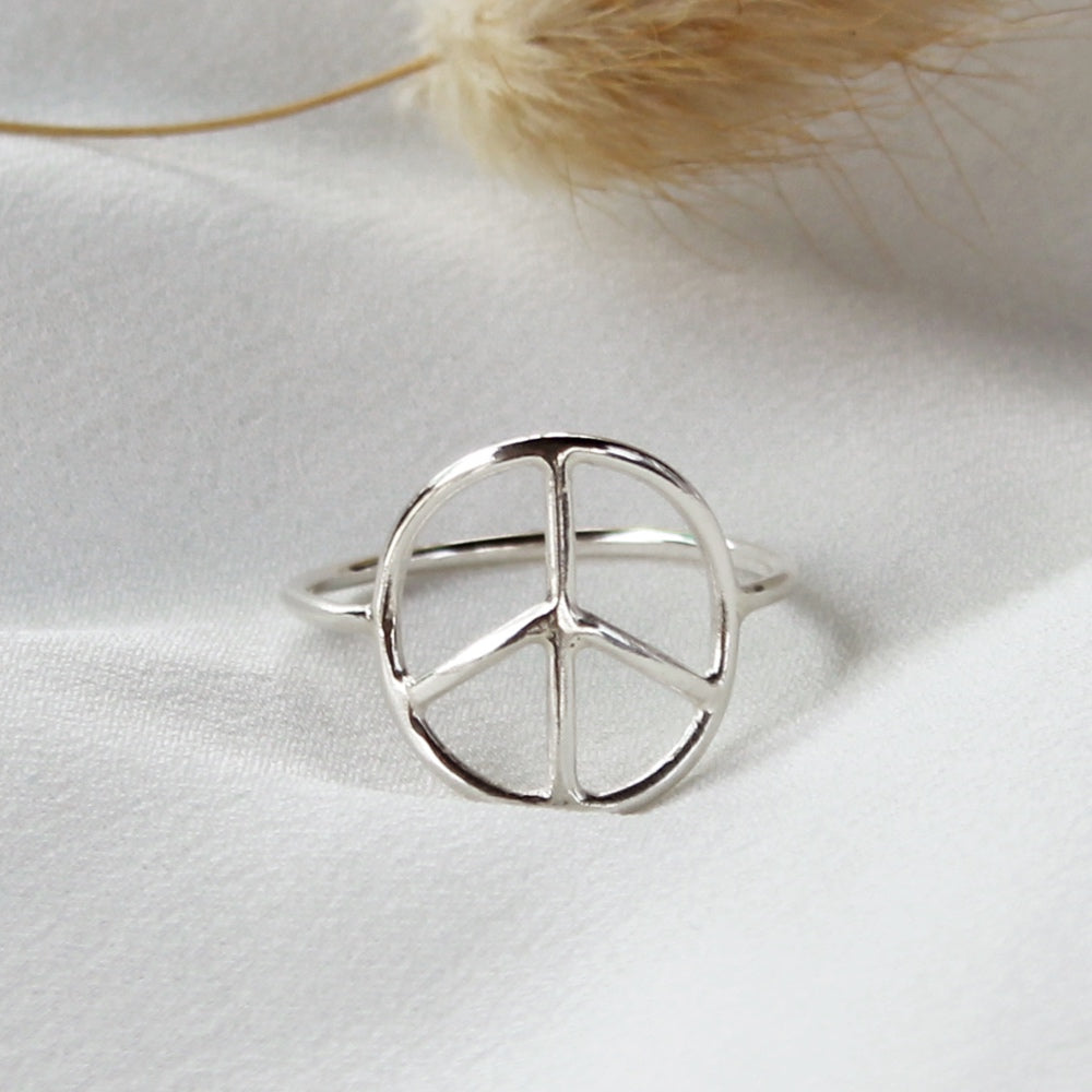 Handmade Sterling Silver Peace Sign Ring