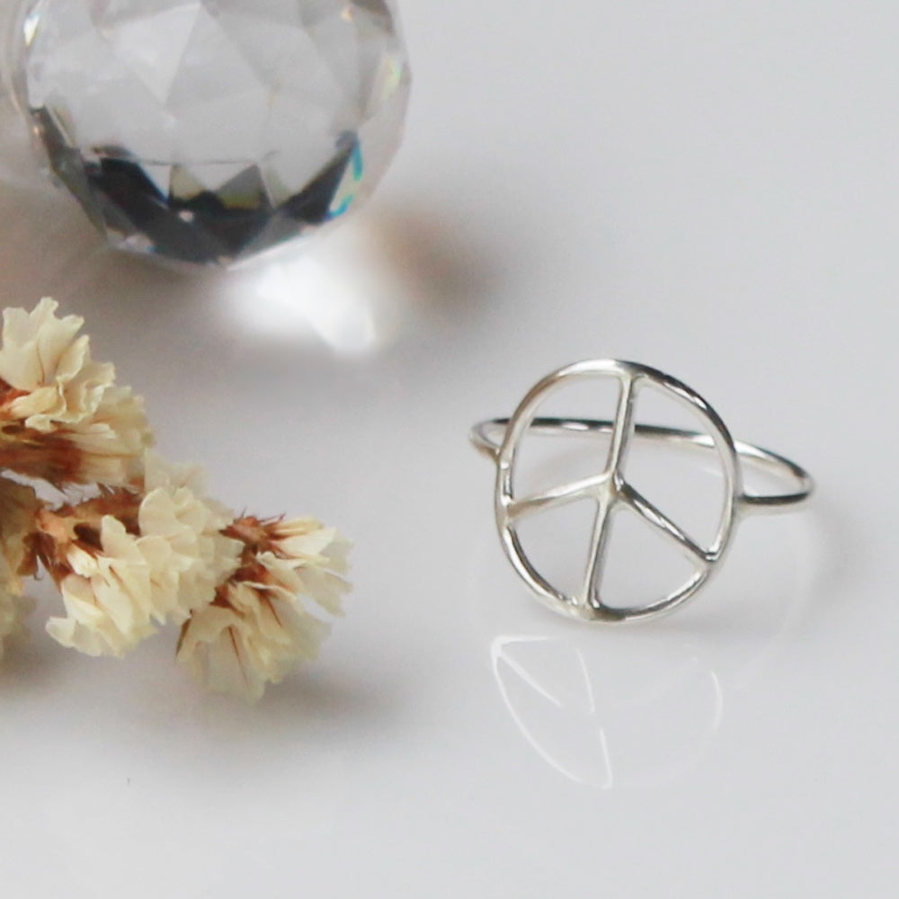 Handmade Sterling Silver Peace Sign Ring