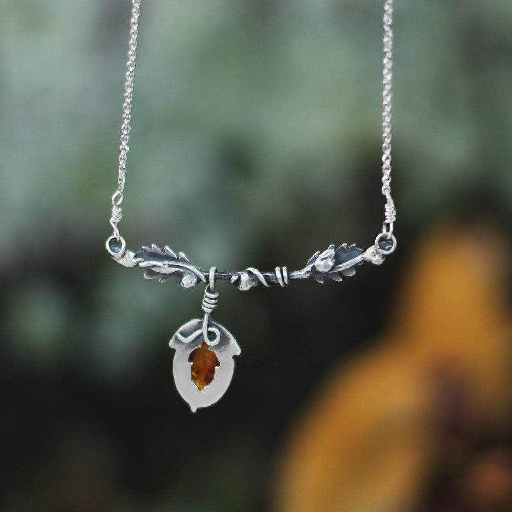 Golden Acorn Necklace