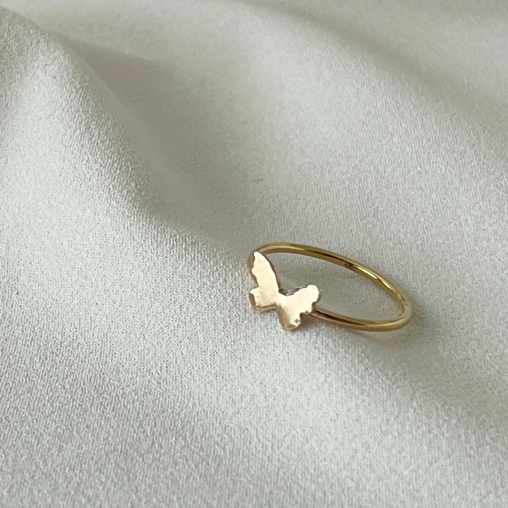 Buy 14K Solid Gold Butterfly Ring, 925 Sterling Silver Butterfly Ring,  Minimalist Ring, Mother's Day Gift, Valentine's Day Gift, Christmas Gift  Online in India - Etsy