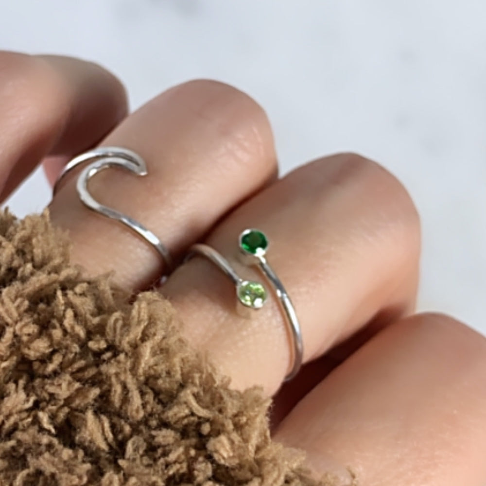 Adjustable birthstone online rings