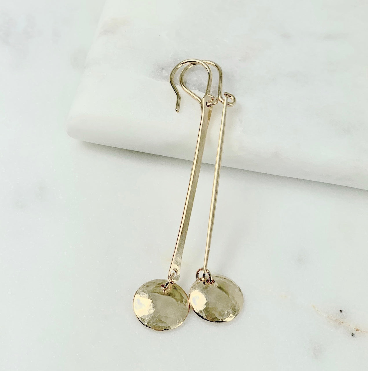 Full Moon Drop Earrings – Lucky Bee Jewelry - Main Image