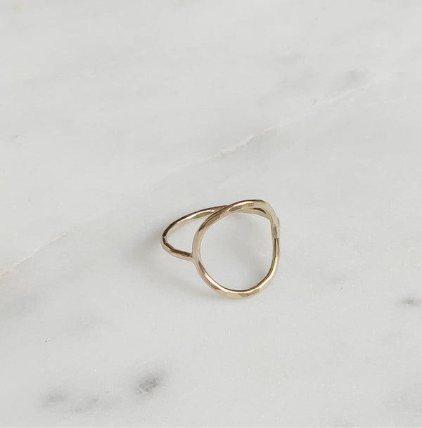New Moon Hammered Ring