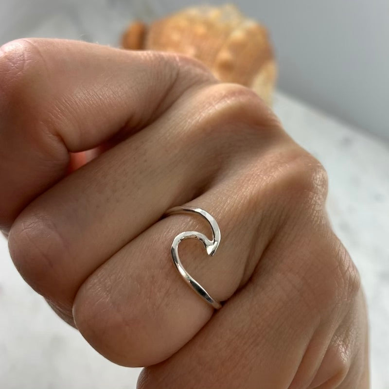 Real silver hot sale wave ring